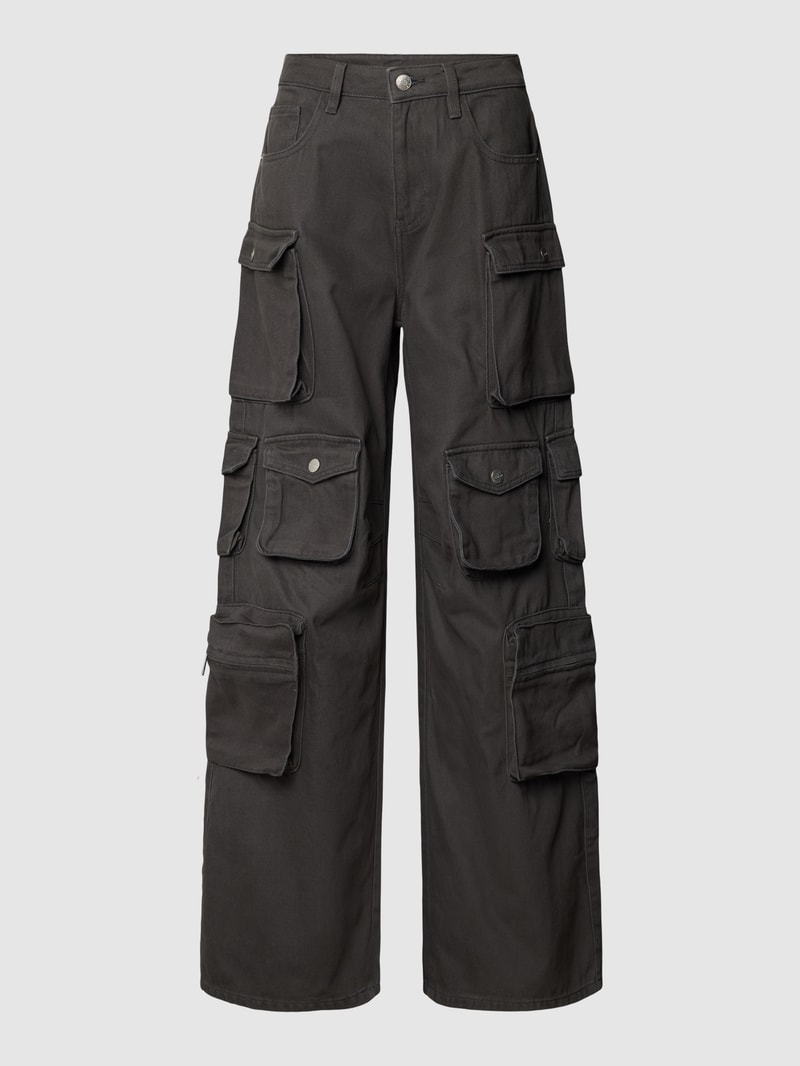 Jeans mit Cargo-Taschen in dunkelgrau