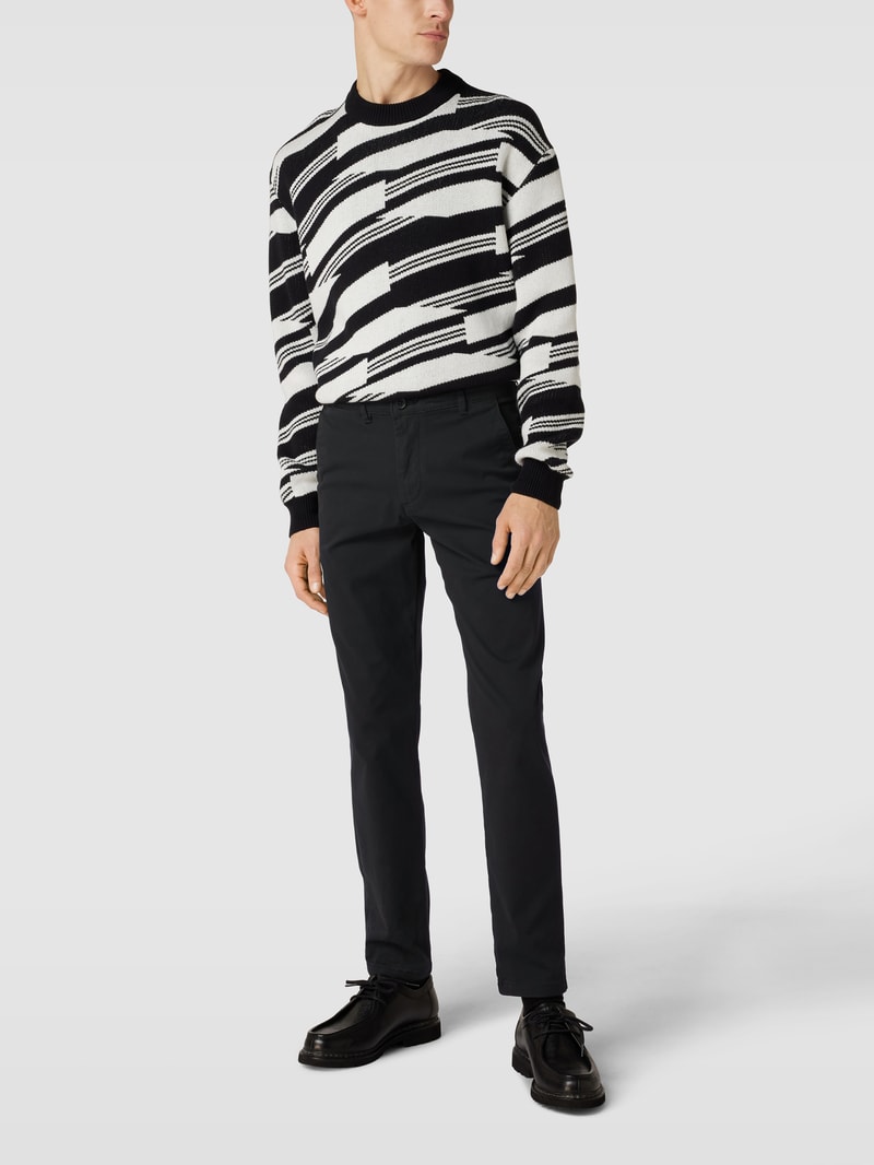 Slim Fit Chino in unifarbenem Design Modell 'NEW Miles' in schwarz