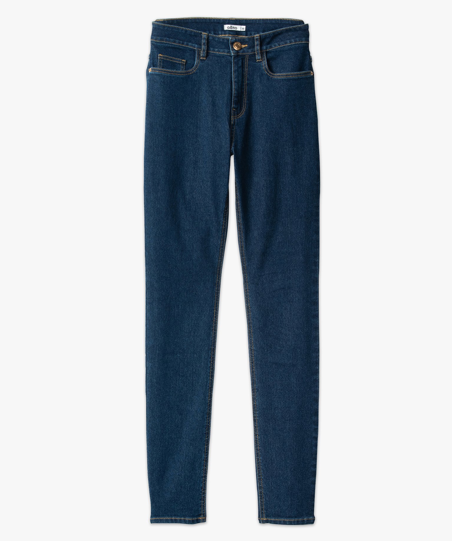 Jean femme coupe Slim taille haute brut | GEMO