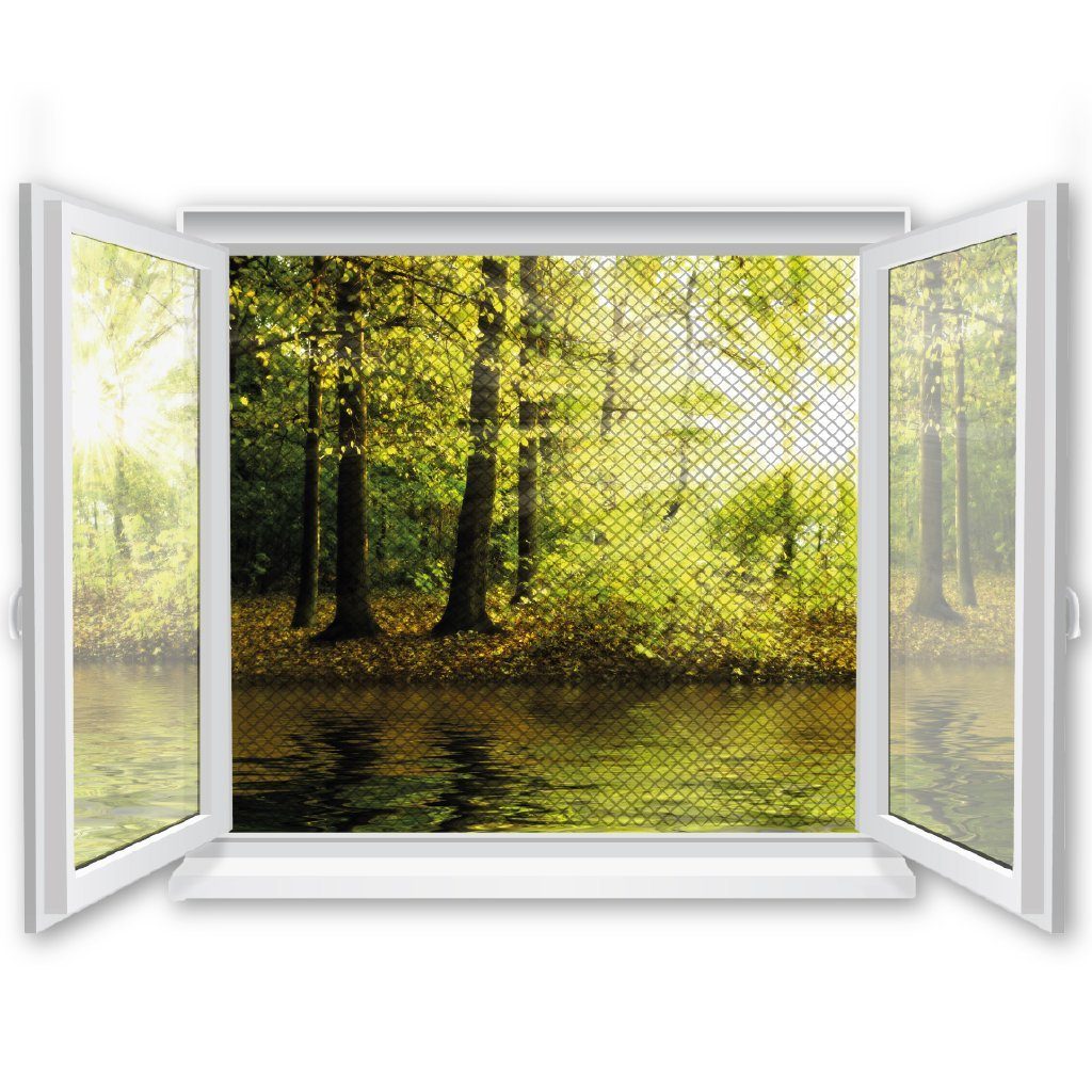 Pro Home Insektenschutz-Fensterrahmen Premium, (4-St), Fliegennetz Mückennetz 130x150cm inkl. selbstklebendem Klettband zu einfachen Fliegengitter-Befestigung