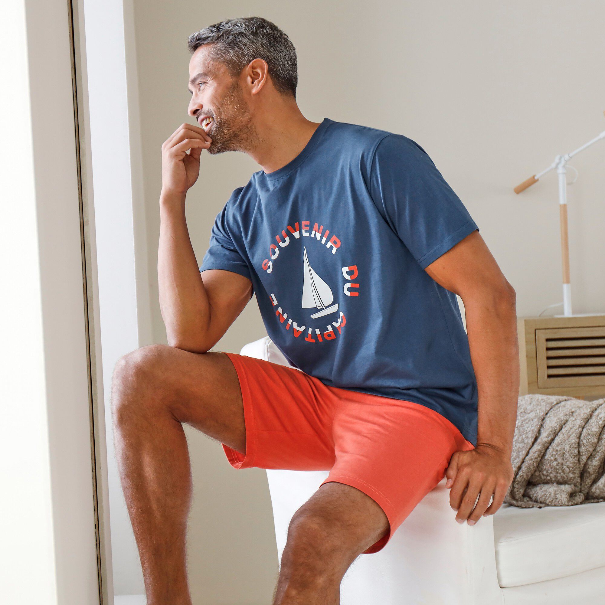 T-shirt de pyjama manches courtes motif bateau