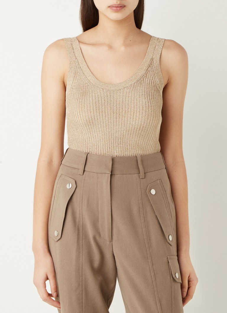 Canotta Reiss Imogen con texture a coste e lurex
