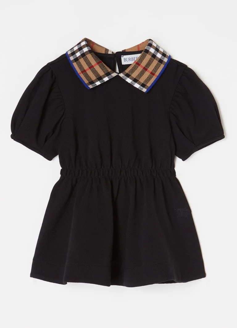 Rochie polo Burberry Alesea Check din bumbac piqué