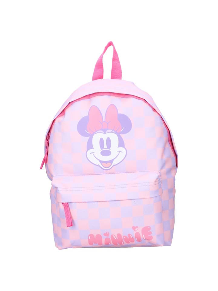 Disney Minnie Mouse Disney Minnie Mouse Rucksack Schulrucksack RosaKaromuster in Rosa günstig kaufen 31 cm