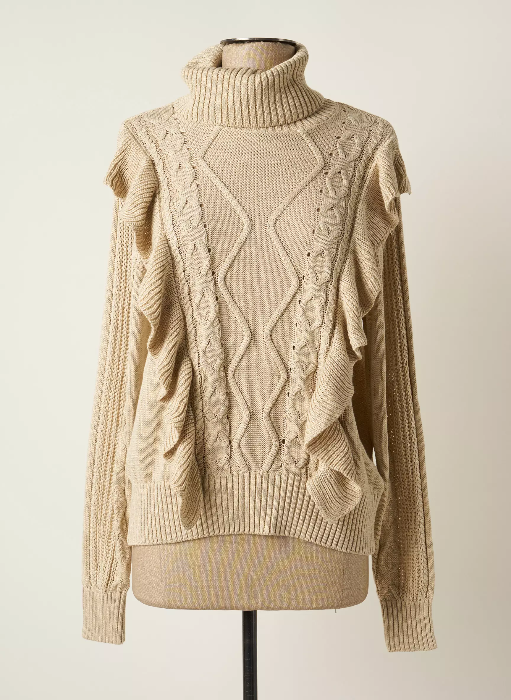 Cream Cols Roules Femme couleur beige
