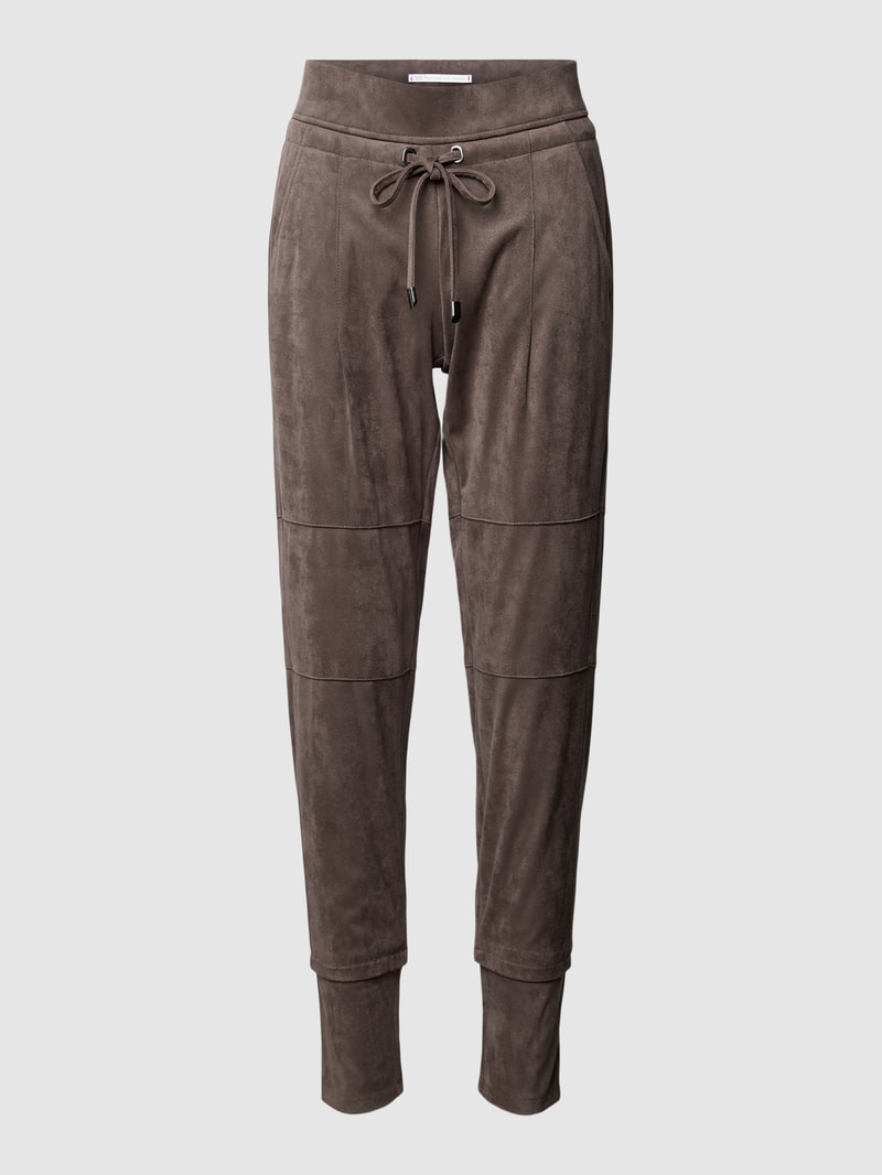 Hose in Leder-Optik Modell 'CANDICE' in taupe