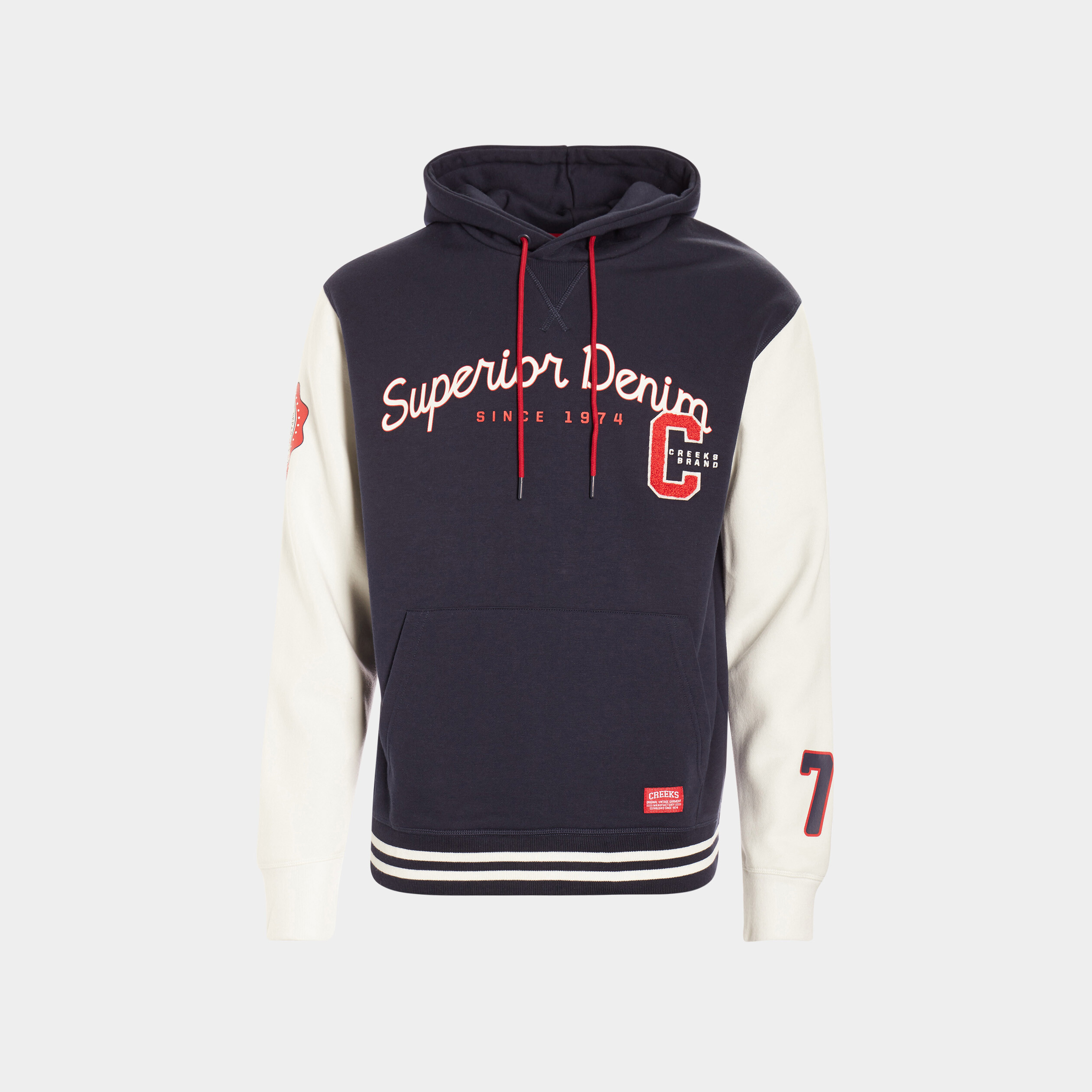 Sweat à capuche hoodie Creeks bleu marine homme | La Halle