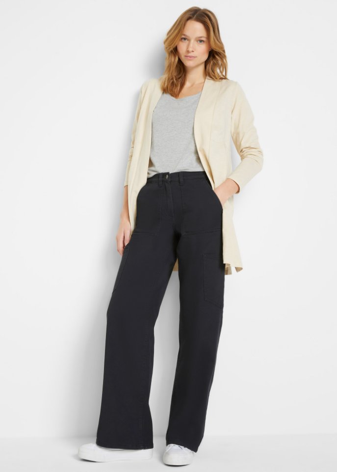 Weite Twillhose im Cargo-Look