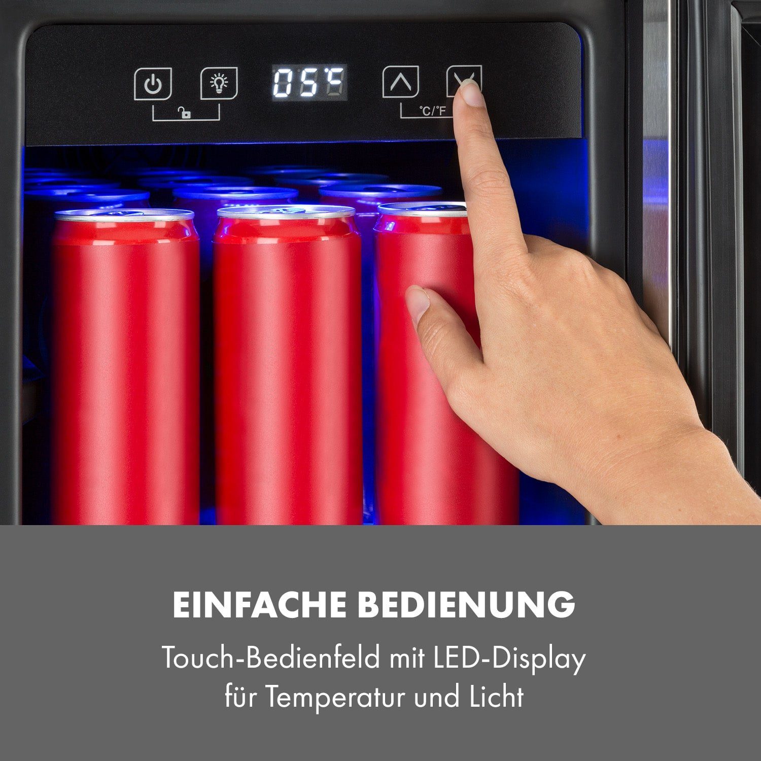 Klarstein Getränkekühlschrank TK15-Beerlager-56 10034269, 82 cm hoch, 29.5 cm breit, Bierkühlschrank Getränkekühlschrank Flaschenkühlschrank mit Glastür