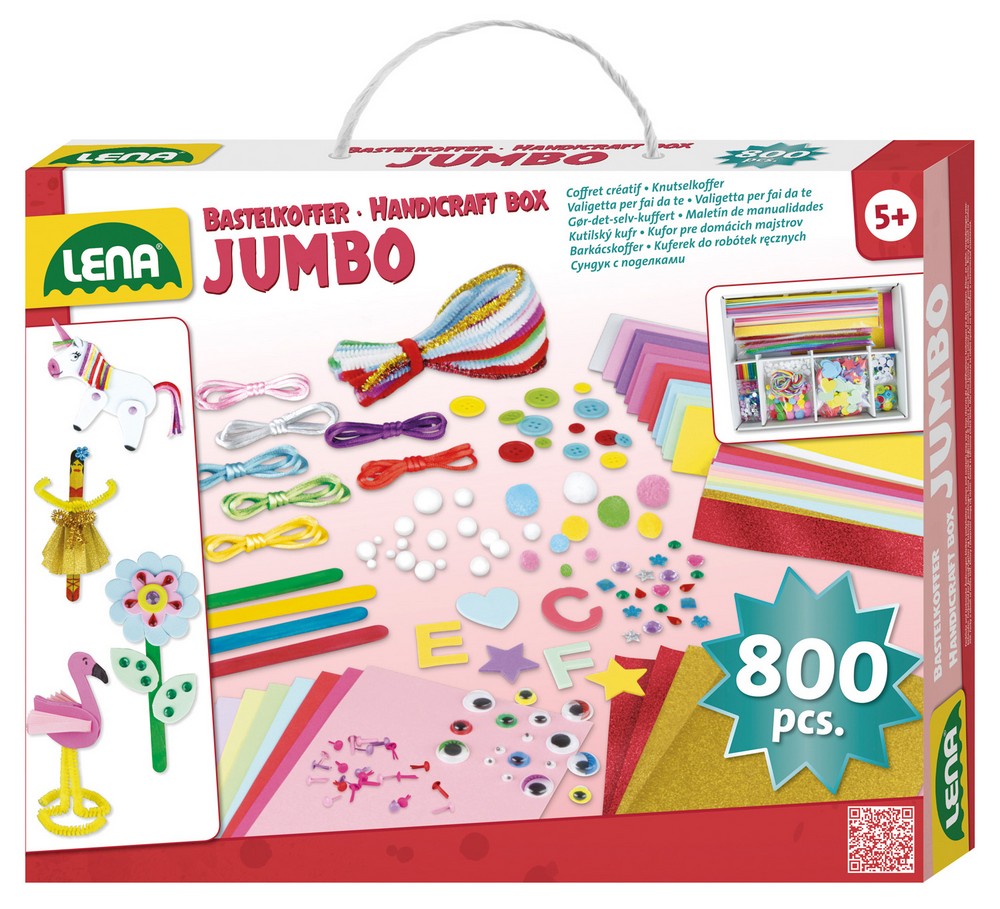 LENA Bastelkoffer Jumbo pink, Faltschachtel