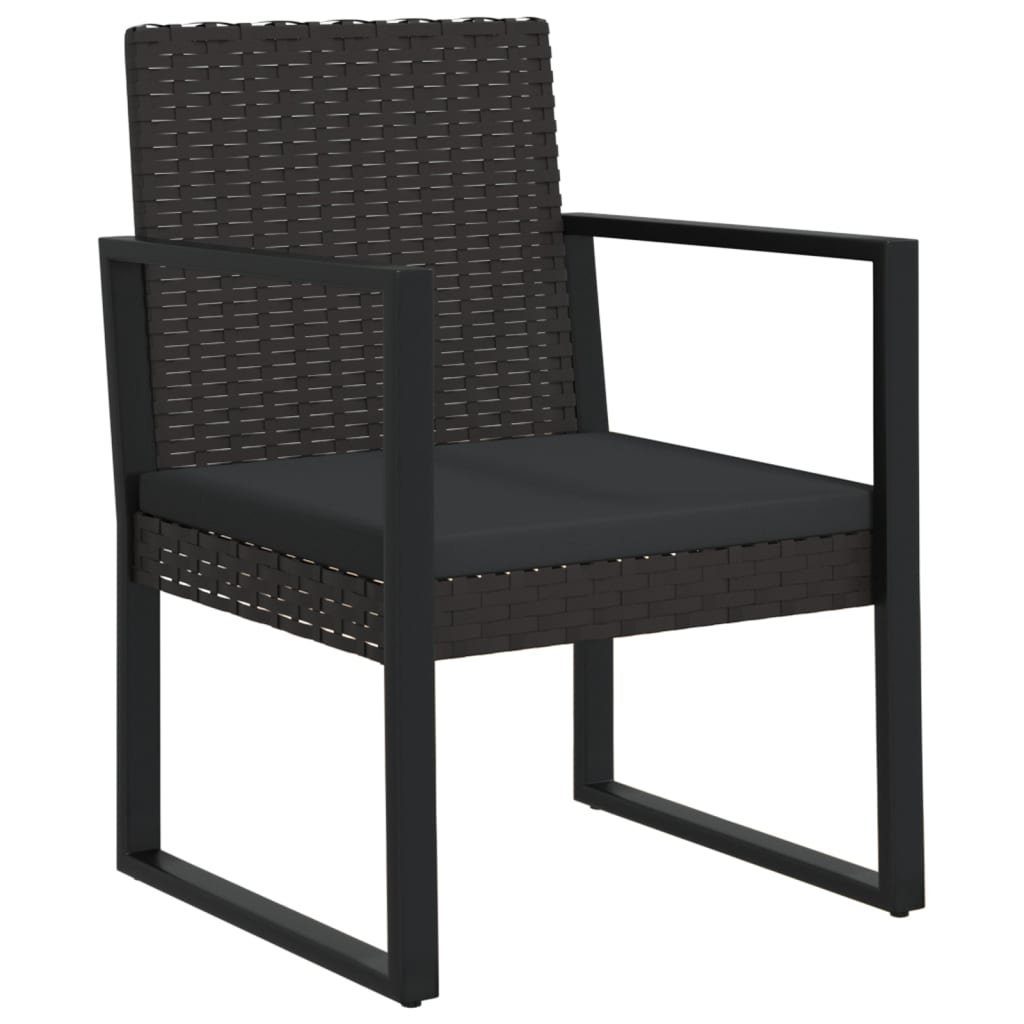 vidaXL Loungesofa 4-tlg. Garten-Lounge-Set mit Kissen Schwarz Poly Rattan, 4 Teile