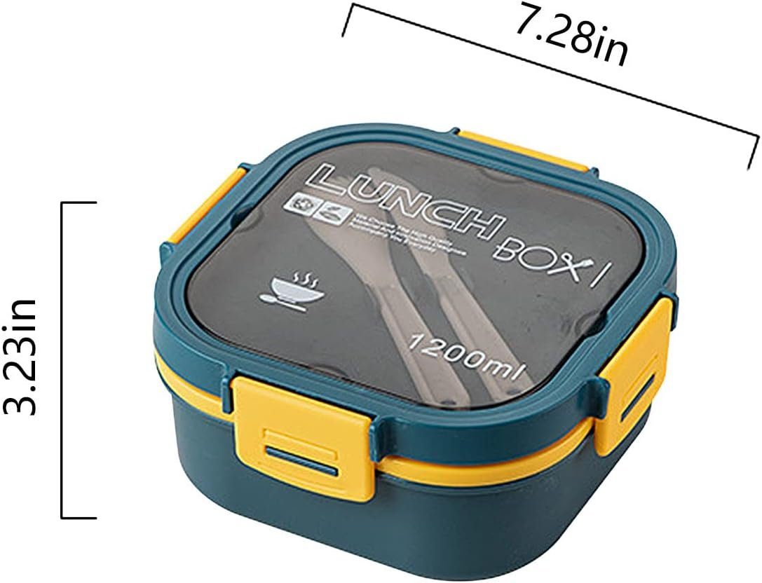 Hikeren Lunchbox Bento Box,1200mL,5 FäCher Leak Proof,Mikrowelle GeschirrspüLer Sicher, Auslaufsicher,Temperaturbeständigkeit: -20℃~120℃,mit Besteck