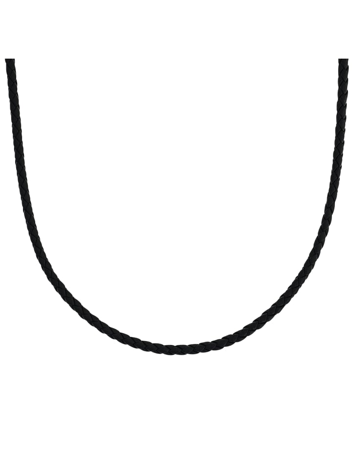 Amor Halskette Edelstahl, Leder in Silber günstig kaufen 50 cm