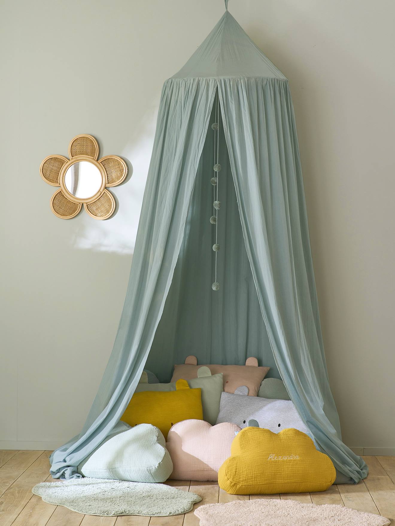 Vertbaudet Kinder Betthimmel Baumwolle, 300cm - rosa