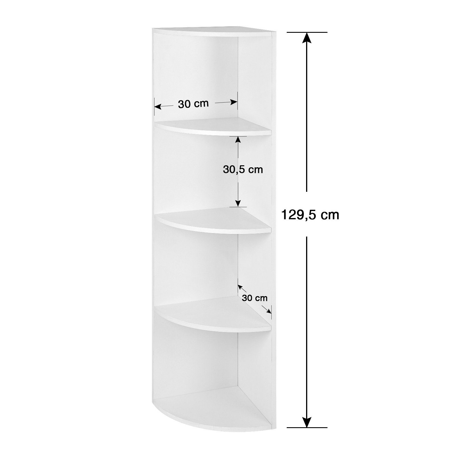 VASAGLE Eckregal Standregal, 4 Ebenen Eckregal, 129,5cm, Standregal