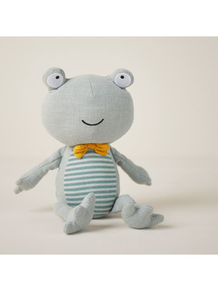 Bieco Spielwaren Kuscheltier aus Leinen & Musselin Frosch - ab Geburt in Blau günstig kaufen onesize