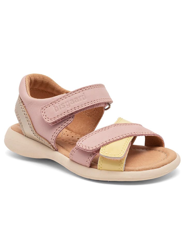 bisgaard Leder-Sandalen in Rosa/ Gold günstig kaufen