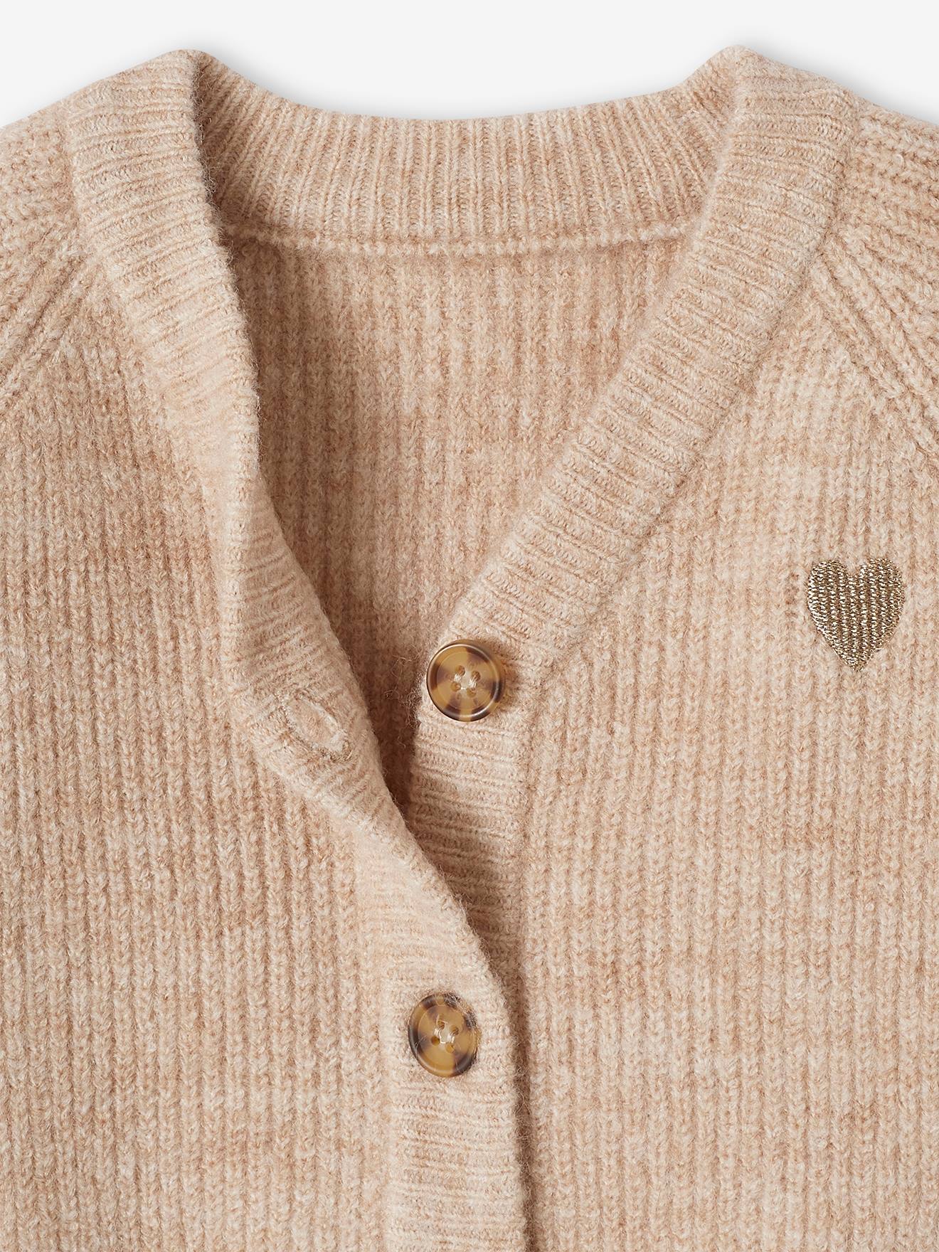 Gilet bébé en côtes perlées lilas