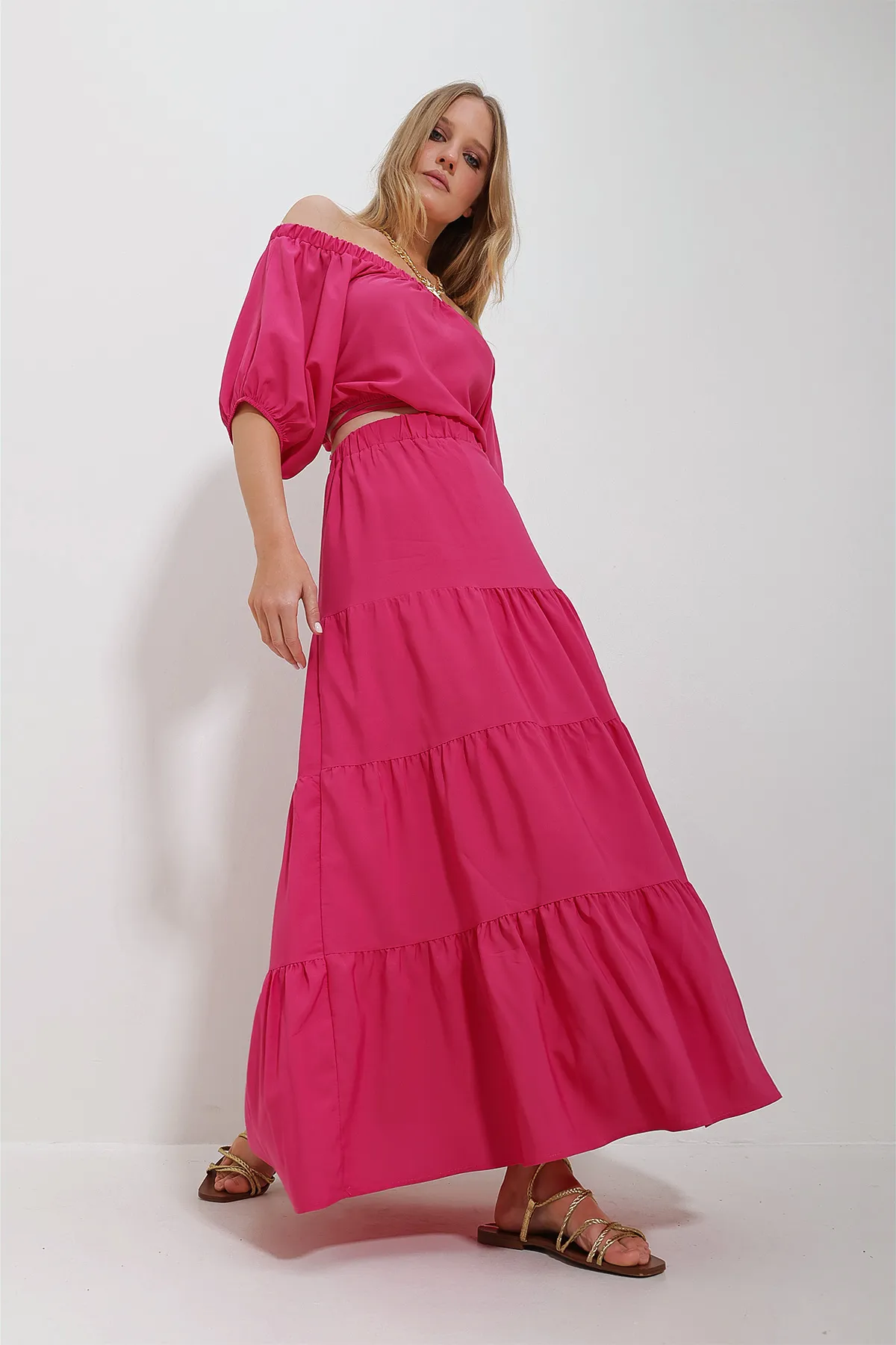 Trend Alaçatı Stili  Zweiteiler - Rosa - Regular Fit