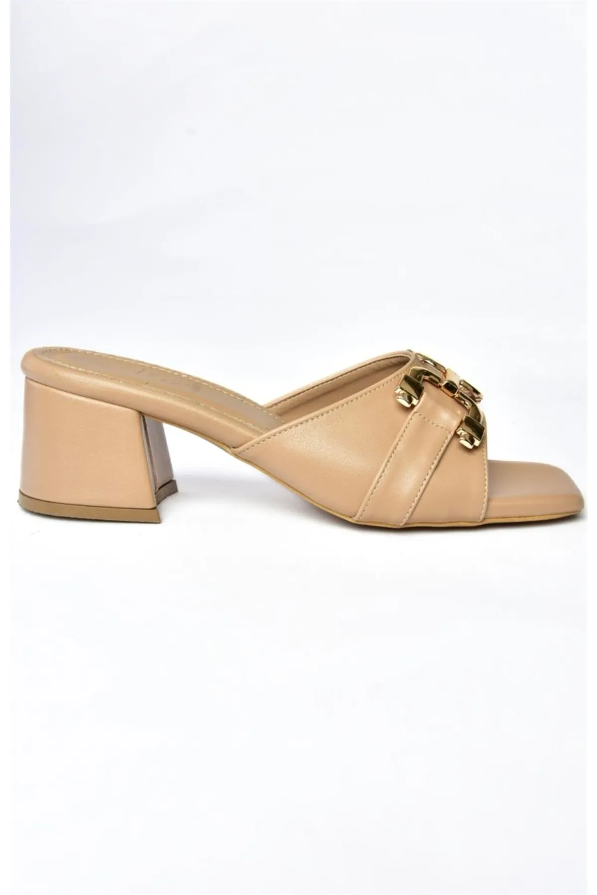 Fox Shoes  P590131409 Damen-Hausschuhe mit dickem Absatz und Hautschnalle