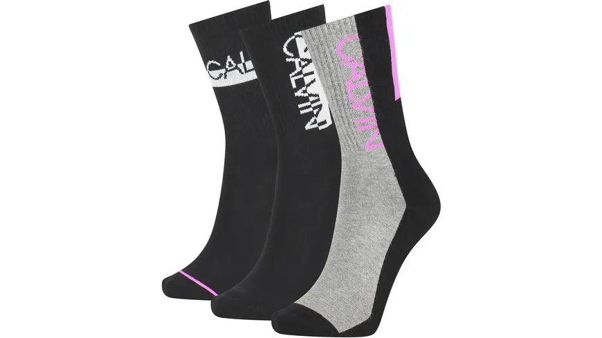 Calvin Klein Damen Socken Jeans Athleisure 3er Pack black