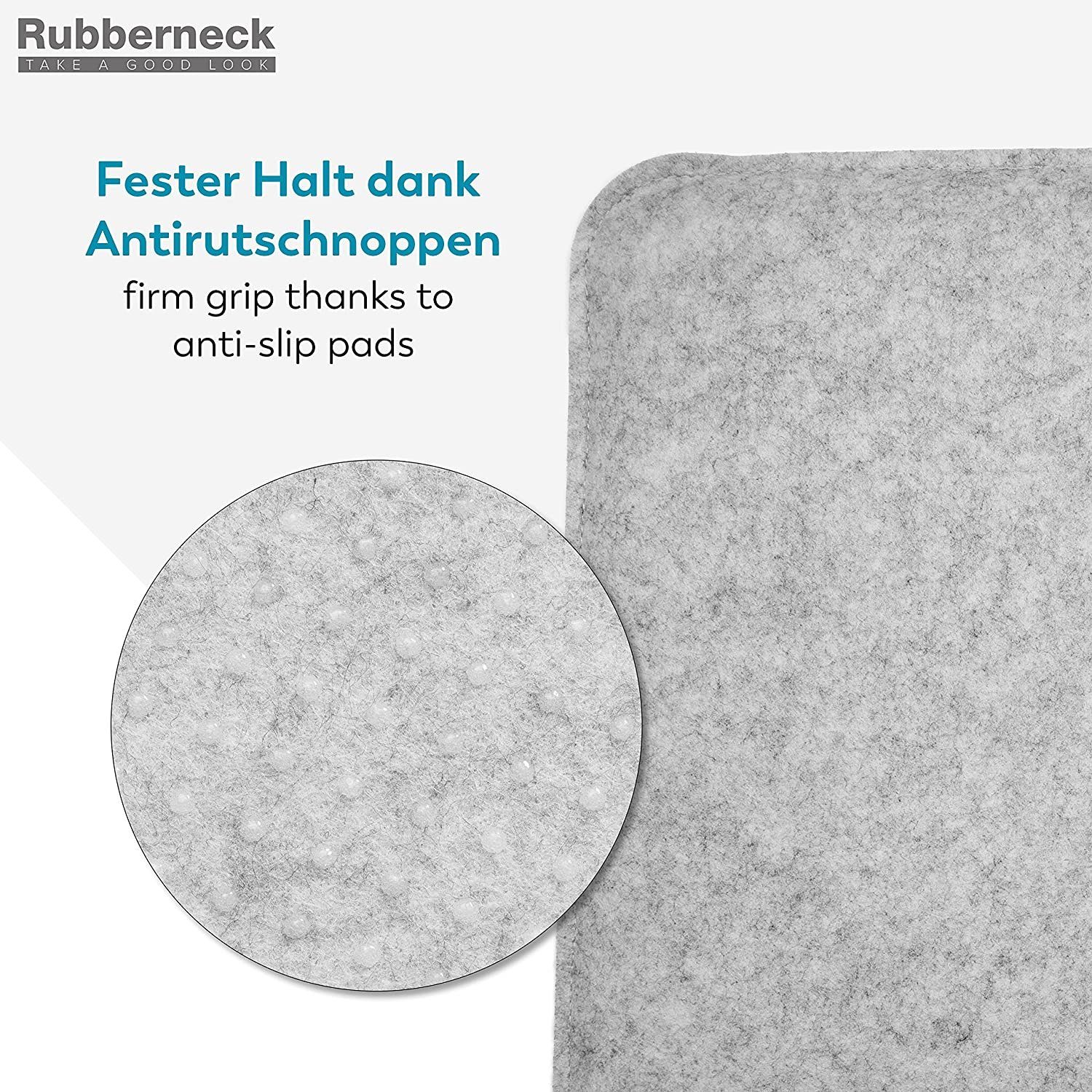 RUBBERNECK Auflagekissen Rutschfeste Filz Sitzkissen eckig, Stuhlkissen mit Antirutsch-Noppen, (4 St), waschbar bei 30°