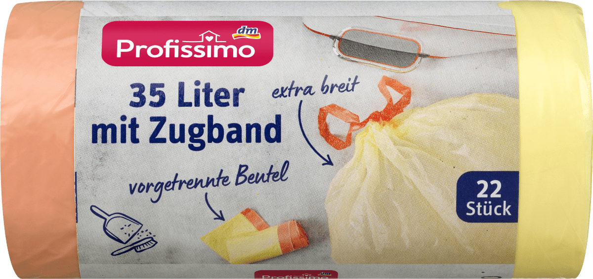 Müllbeutel 35 l mit Zugband, 22 St
