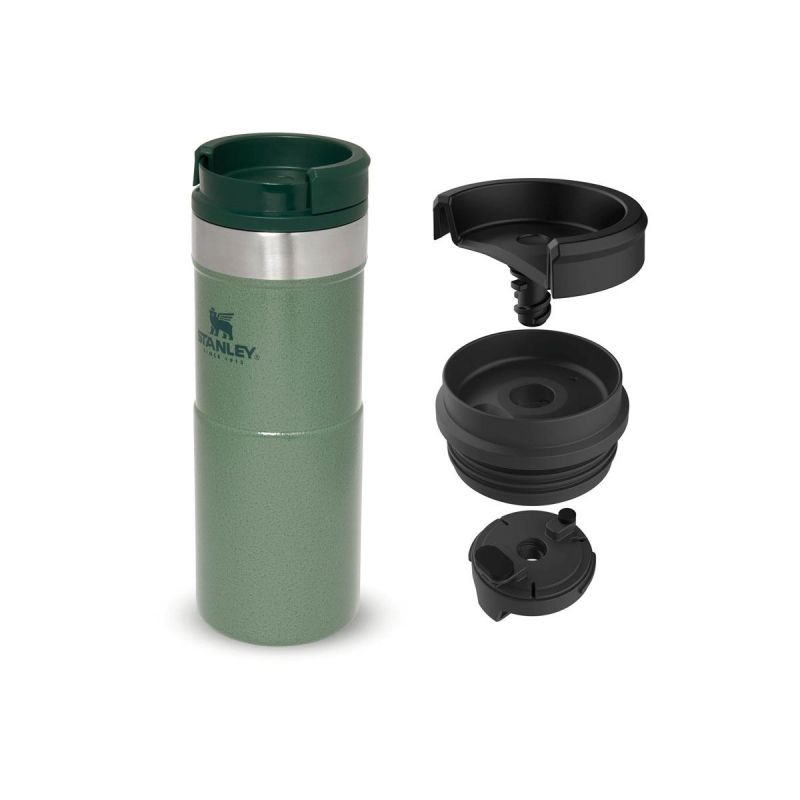 Thermo-Fahrradflasche, Stanley Classic Neverlake Travel Mug 12oz \/ 350ml Hammertone Green