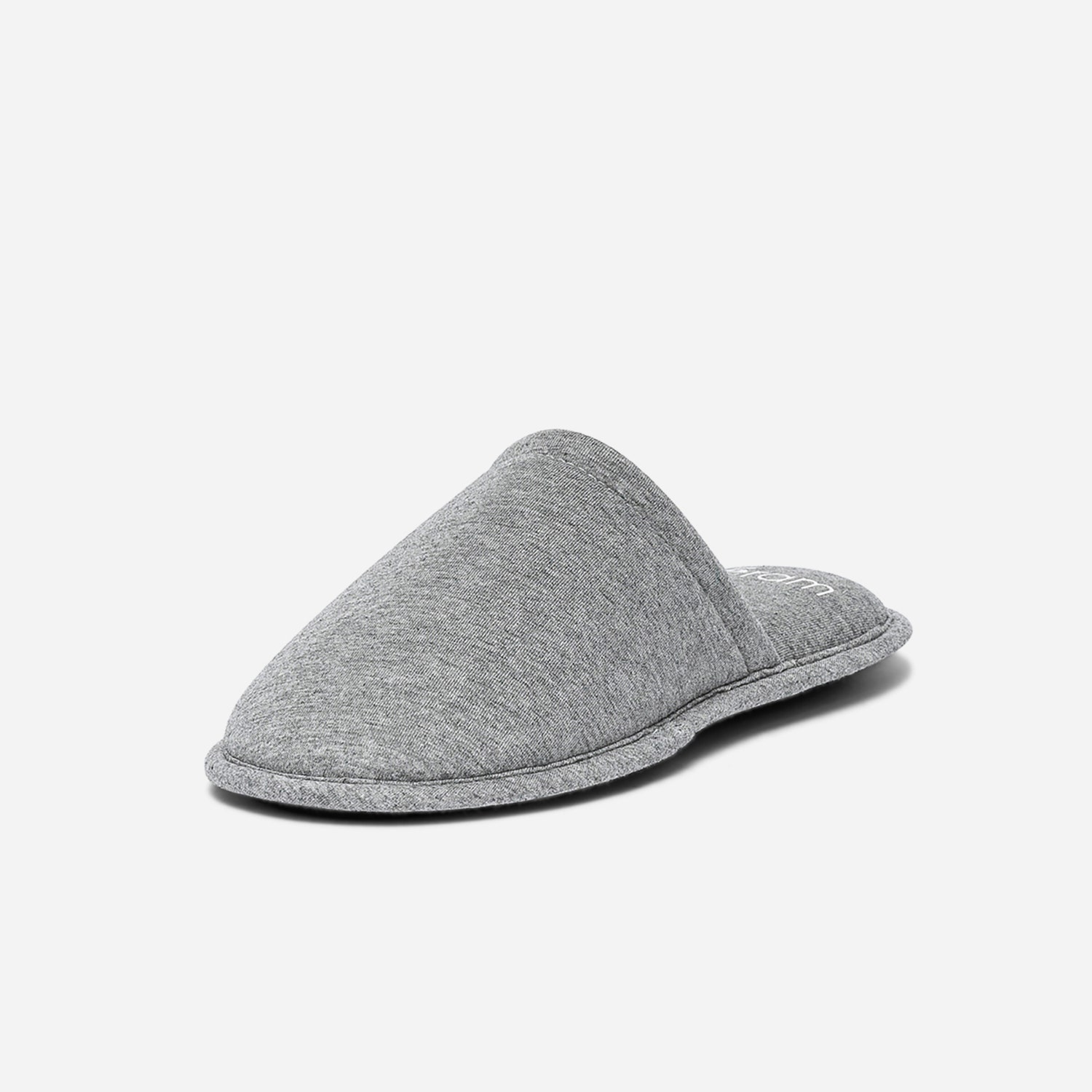 Chausson-mule gris en textile