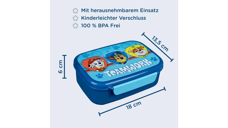 Scooli - Brotzeitdose mit herausnehmbaren Einsatz Paw Patrol