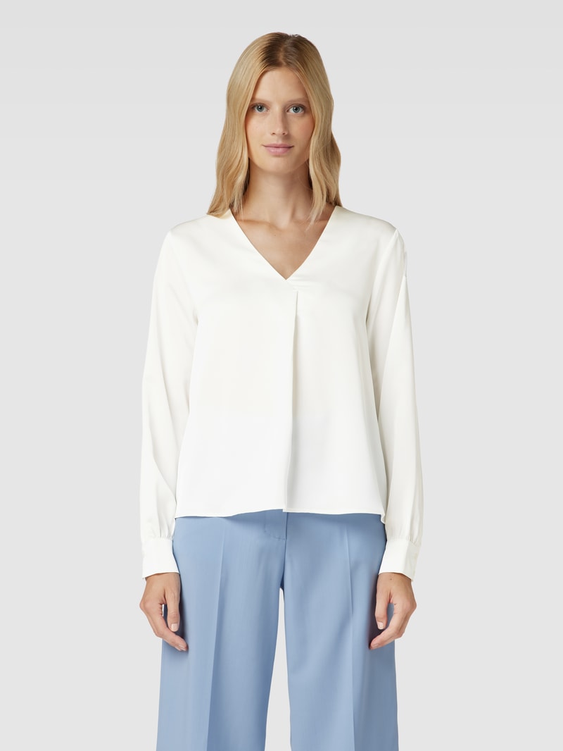 Bluse mit V-Ausschnitt Modell 'ELLETTE' in offwhite