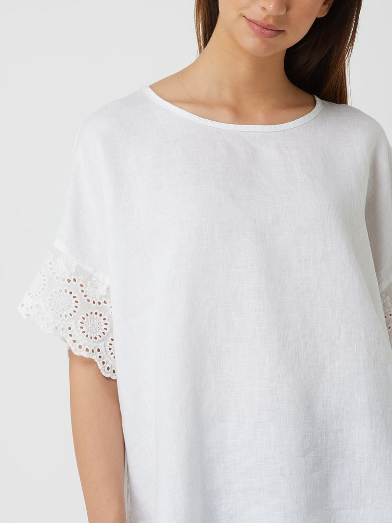 Blusenshirt aus Leinen in weiß