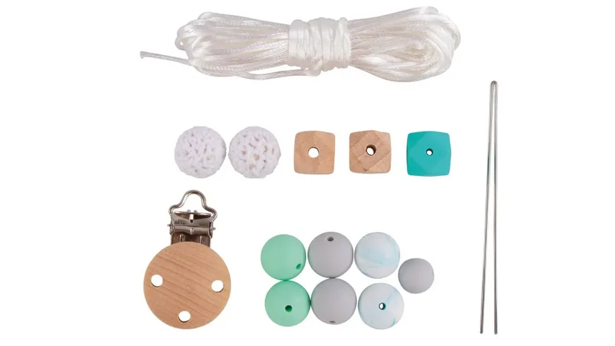 Rayher Schnullerkette Bastel-Set mint