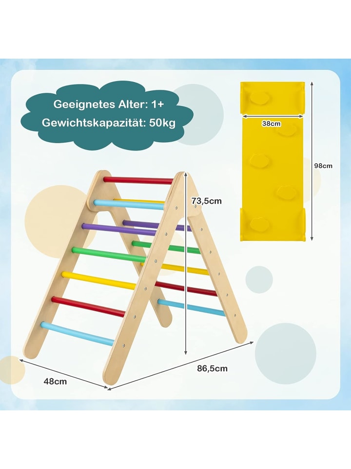 COSTWAY Kletterdreieck ab 1 Jahren in Gelb günstig kaufen 50 x 85 cm