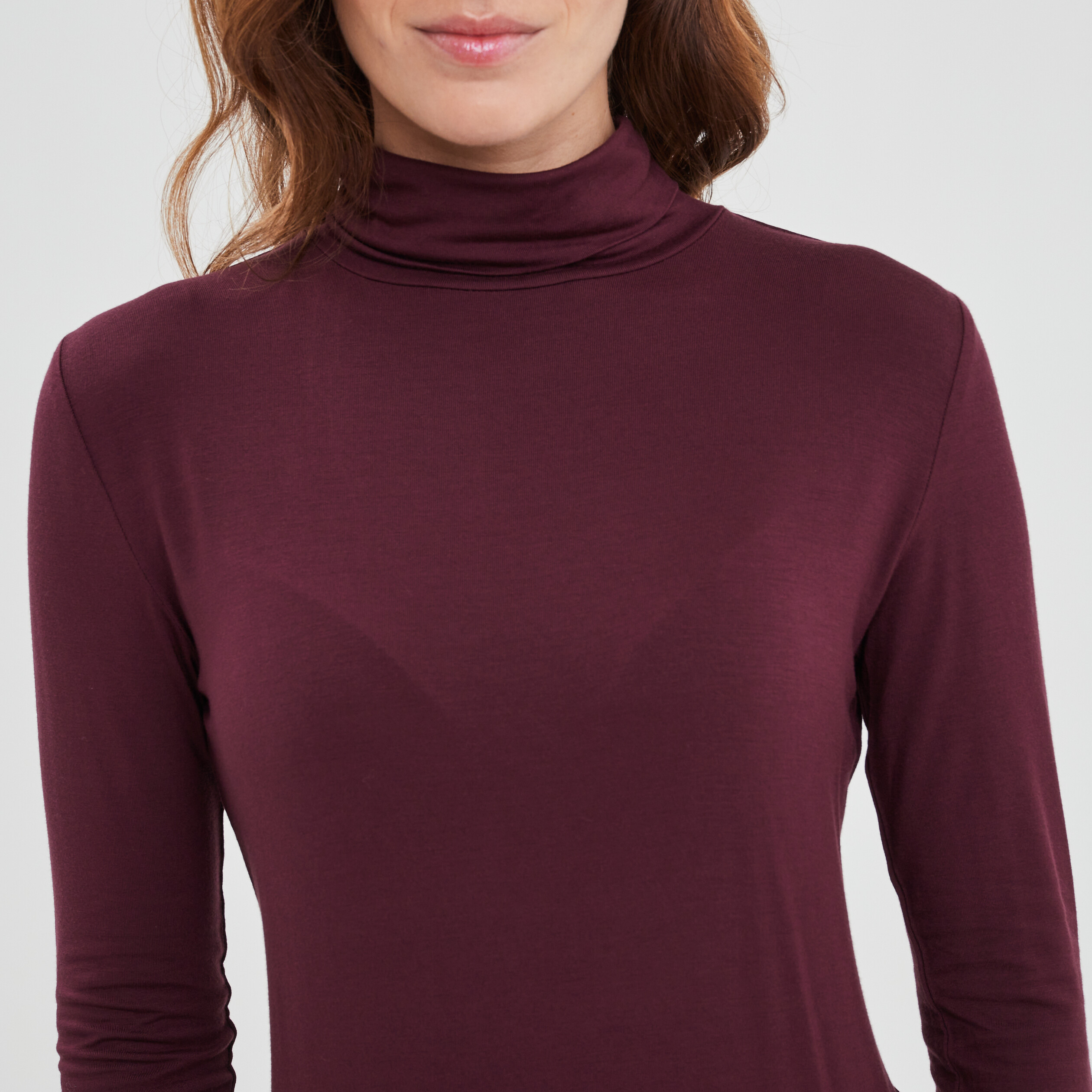 T-shirt manches longues prune femme | La Halle