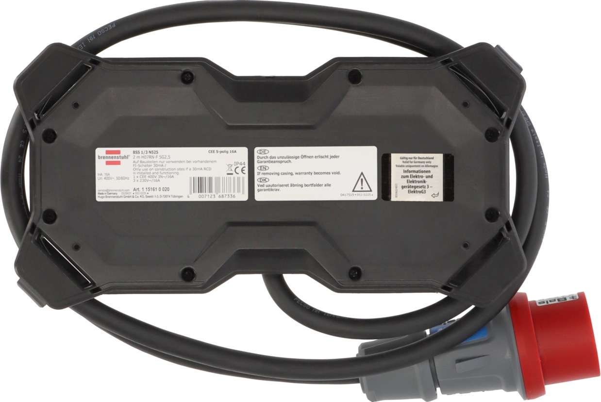 Brennenstuhl 1151610020 Rozvaděč 16A 2m kabel pro montáž na stěnu IP44