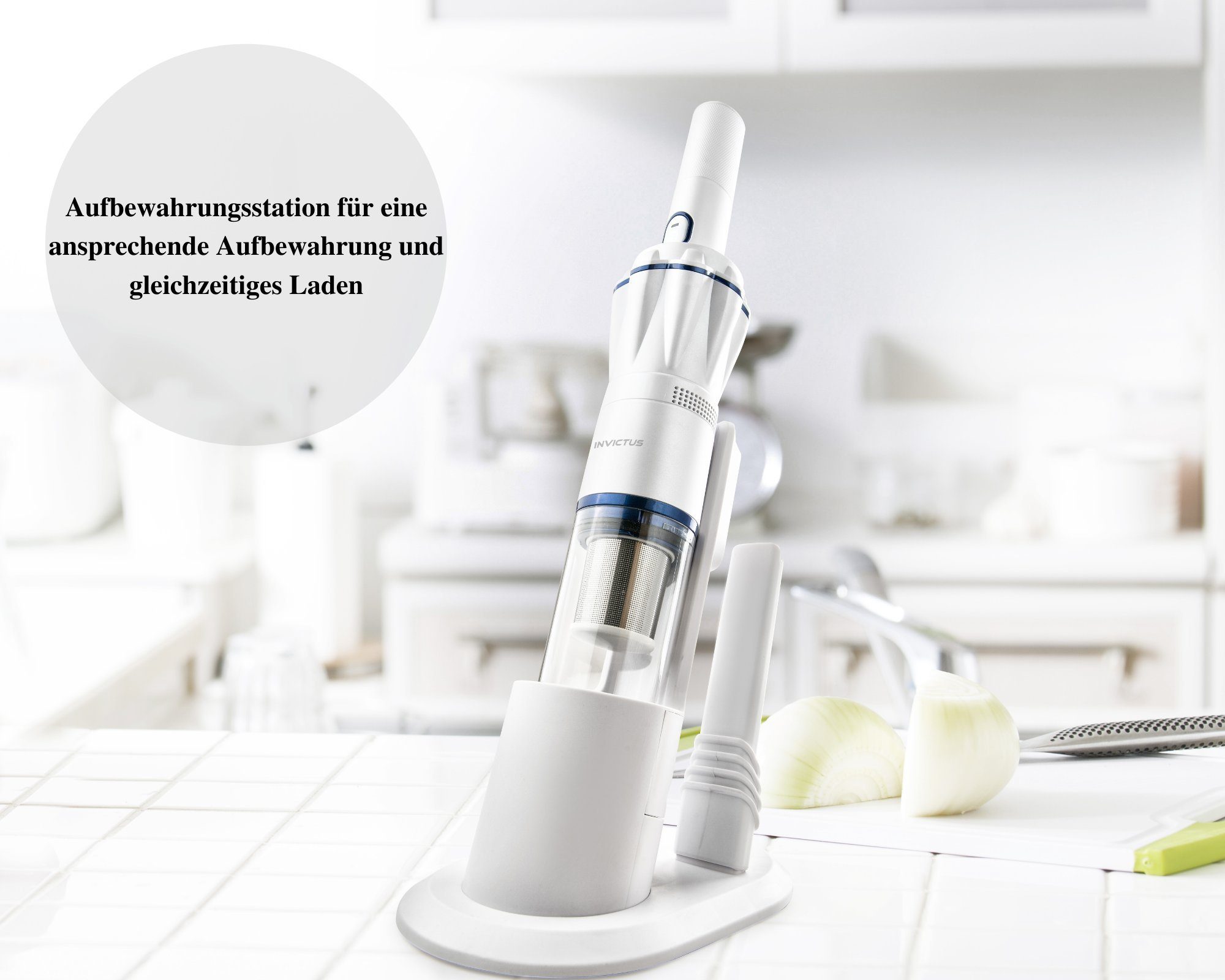Genius Akku-Handstaubsauger Invictus One 1.0, 90,00 W, beutellos, Handstaubsauger 9-tlg - beutellos & kabellos