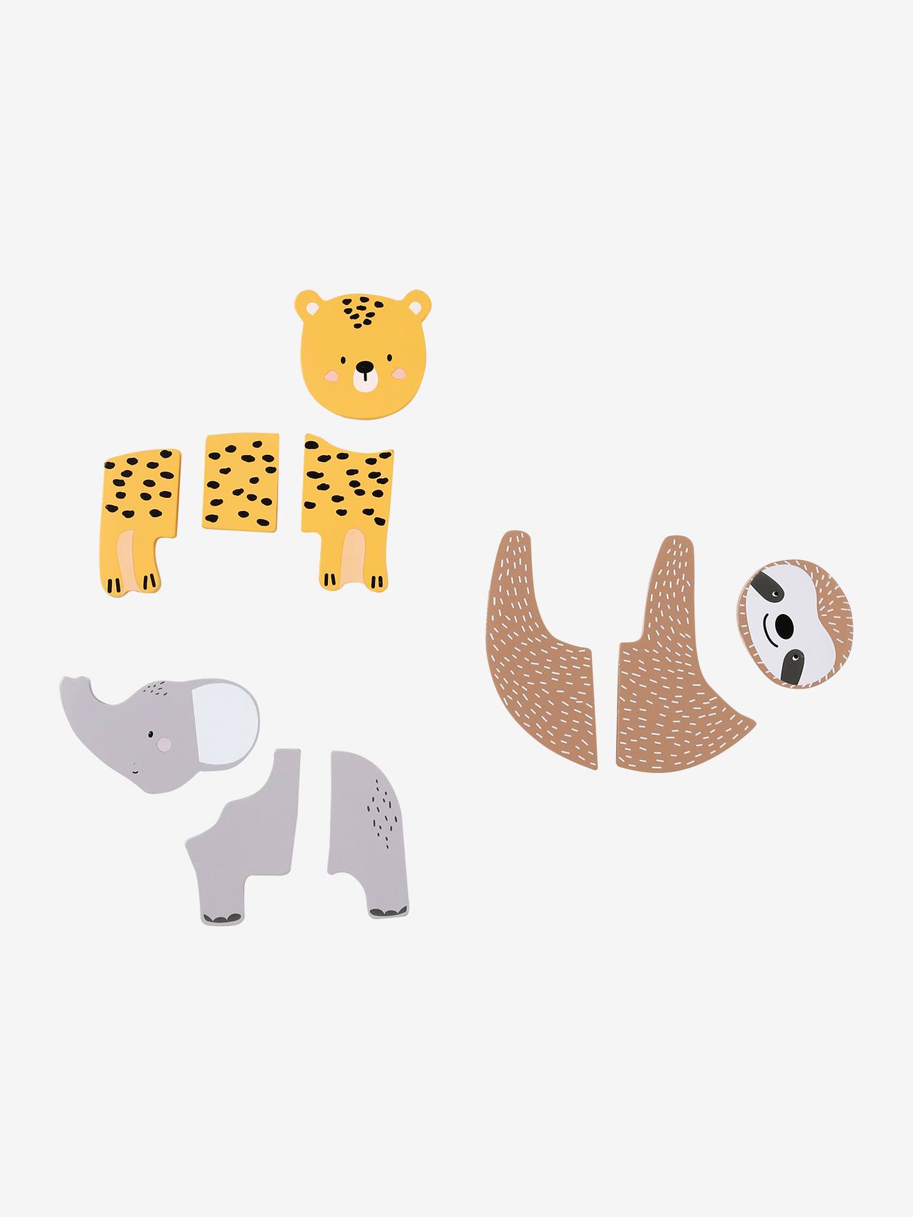 Vertbaudet 3er-Set Baby Puzzles TANSANIA aus Holz FSC - gelb