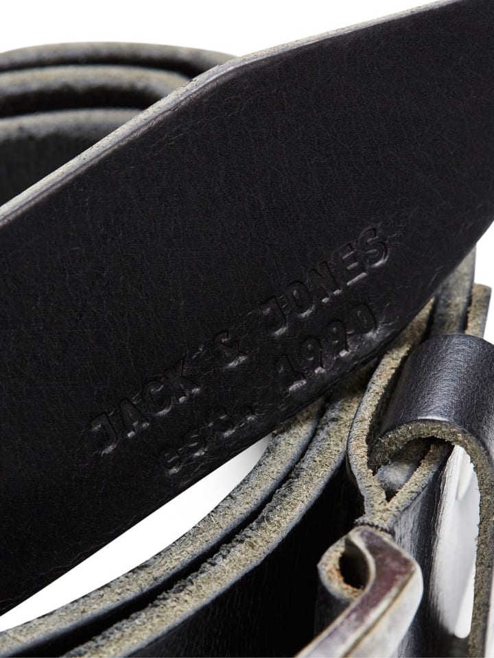 Jack & Jones Ledergürtel JACPAUL Belt Echt Leder Jeans Hosen Gürtel in Schwarz günstig kaufen