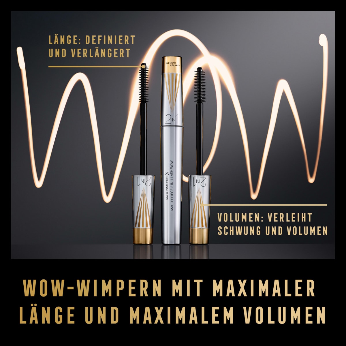 Mascara Masterpiece 2in1 Lash Wow 01 Black, 7 ml