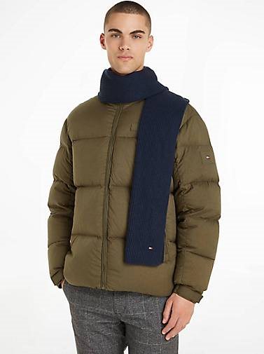TOMMY HILFIGER Herren Schal ESSENTIAL FLAG SCARF aus Baumwolle und Kaschmir