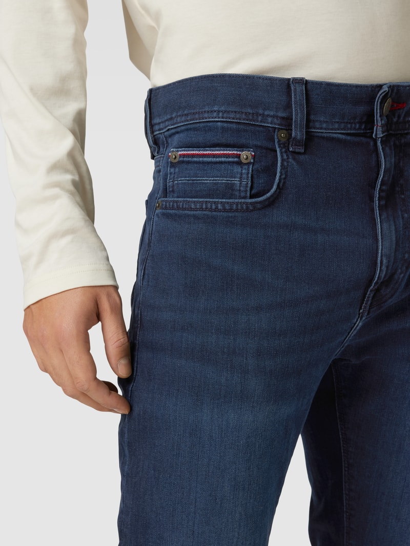 Slim Fit Jeans im 5-Pocket-Design Modell 'IOWA' in dunkelblau