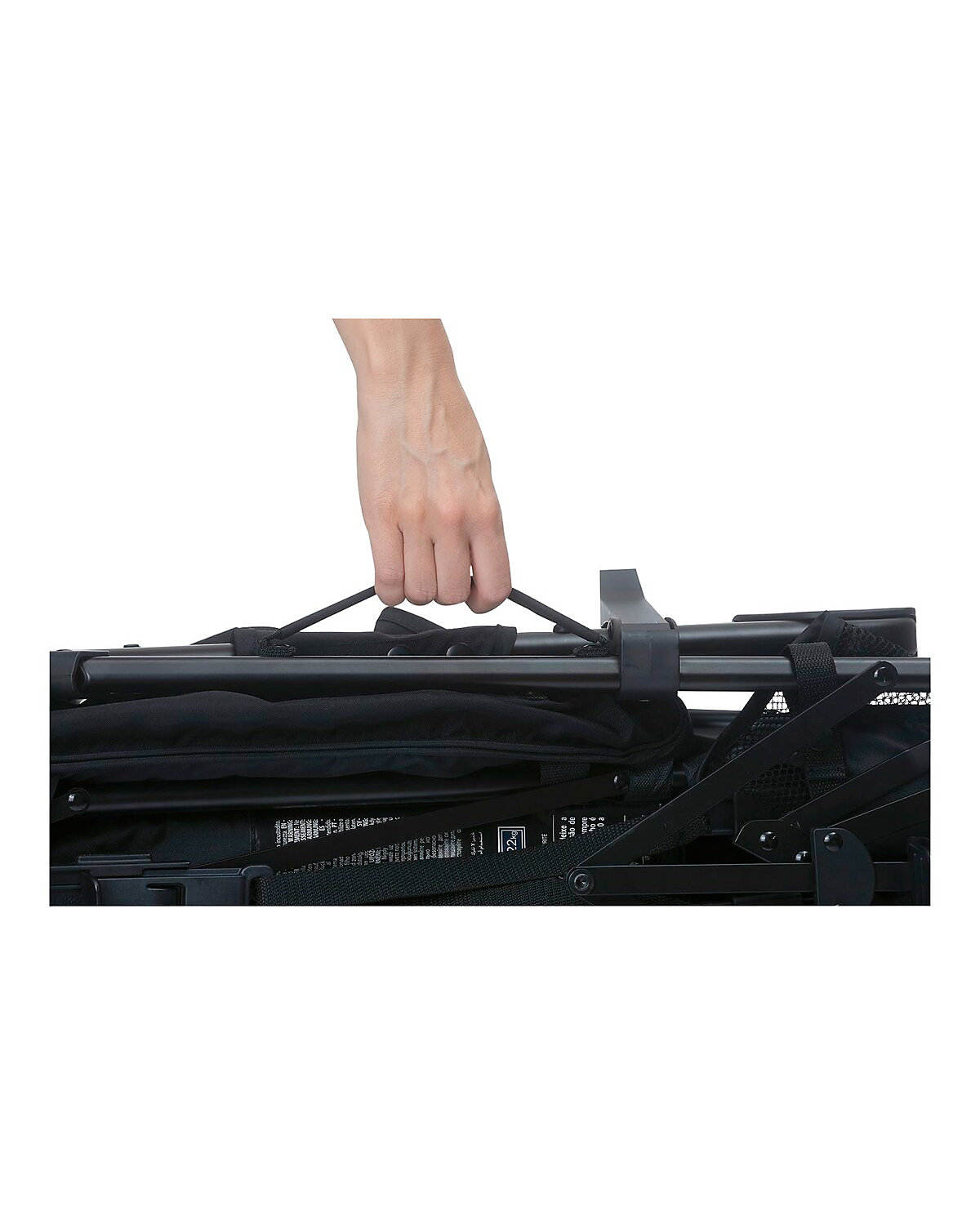 Buggy Sportwagen Lite Way4 schwarz, mit faltbarem Frontbügel 22Kg Traglast, mit neuem großen Verdeck und Textilen Design, inkl. Regenschutz, Einhängekorb