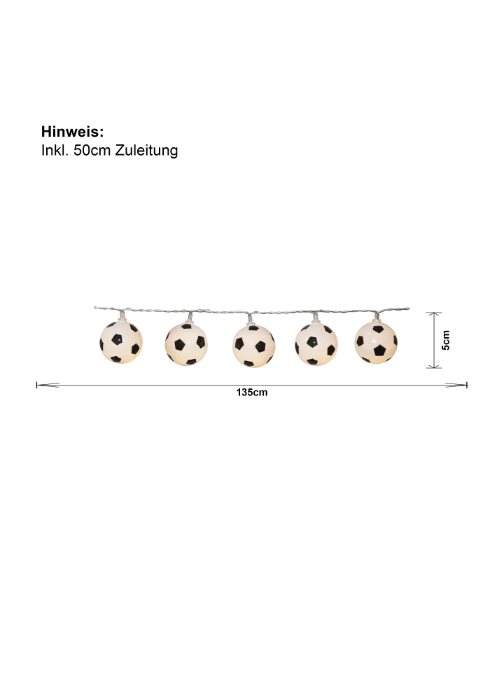 STAR Trading LED Lichterkette ,Funlight' Fussball Motiv, Batterie, Timer, 135cm günstig kaufen onesize