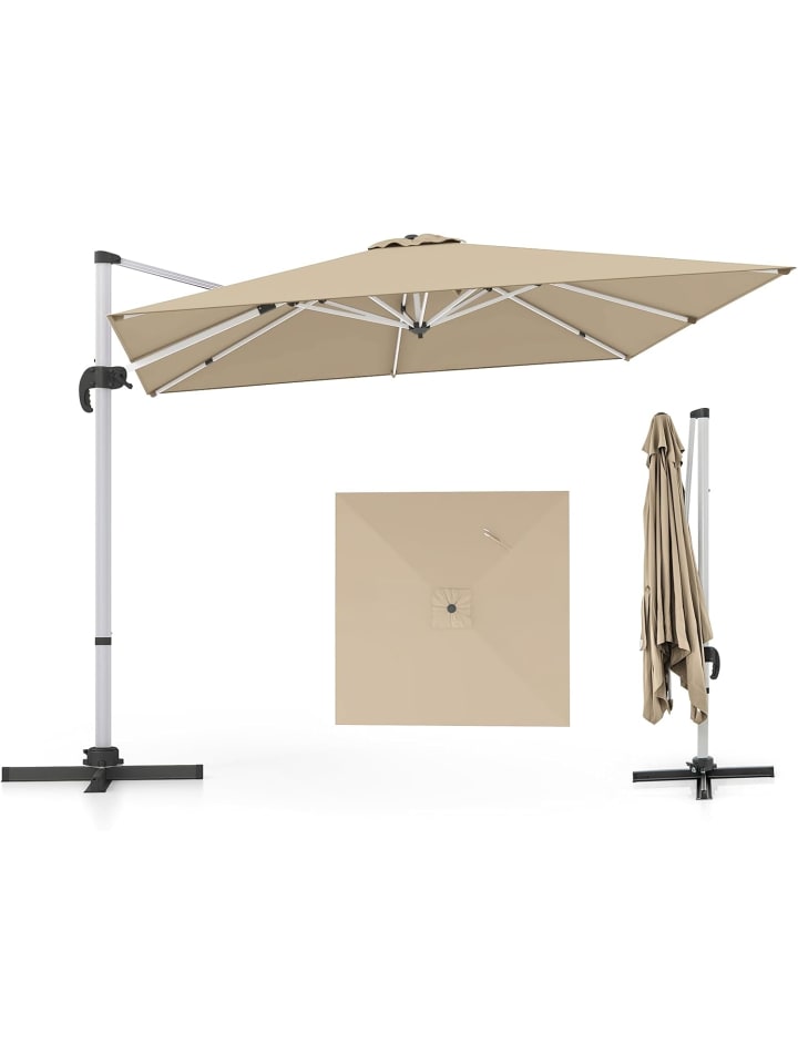 COSTWAY Sonnenschirm rechteckig 300x300cm in Beige günstig kaufen onesize