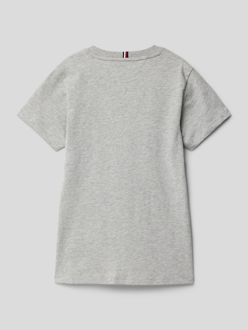 T-Shirt mit Logo-Stitching in mittelgrau meliert