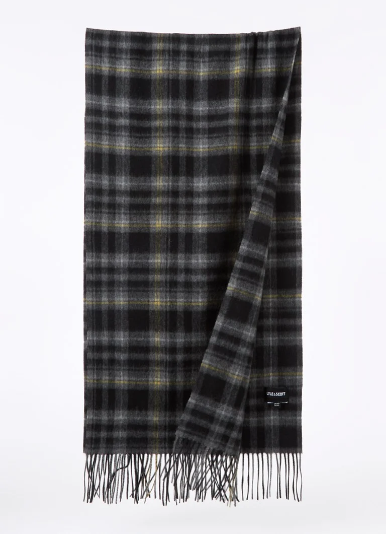 Lyle & Scott Scarf in cashmere blend with checked design 200 x 55 cm