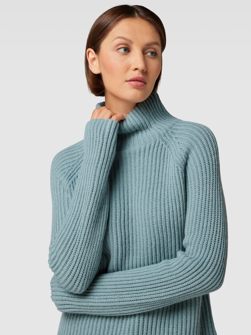 Strickpullover mit Stehkragen Modell 'ARWEN' in rauchblau