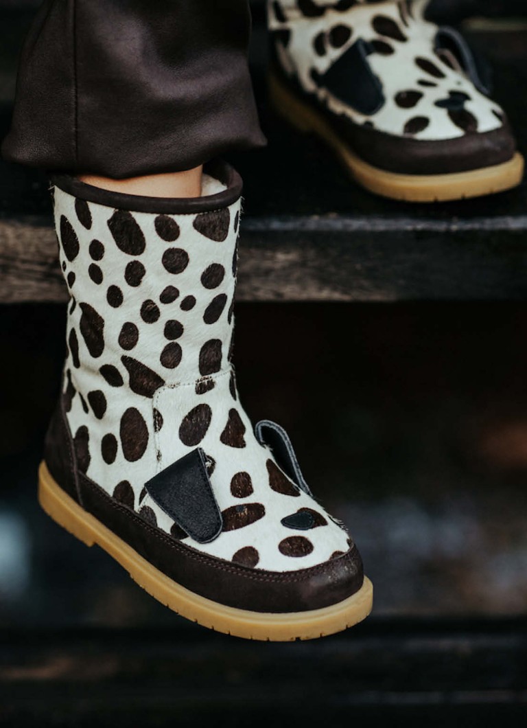 Pantofi din piele cu imprimeu animal Donsje Amsterdam Wadudu