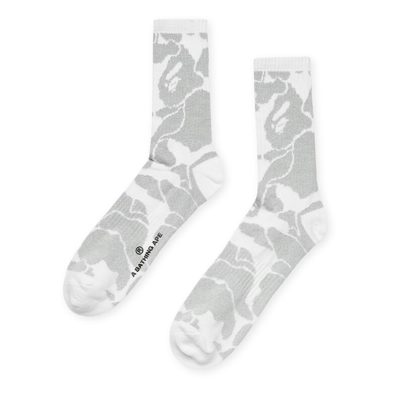 A Bathing Ape Reflective Camo Socks white